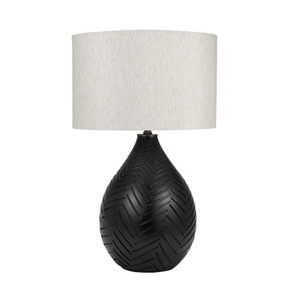 Click for more info about Jacobi Chevron Carved Gourd 28" Table Lamp