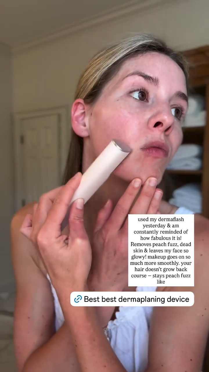 Used my dermaflash yesterday & am constantly reminded of how fabulous it is! Removes peach fuzz, dead skin & leaves my face so glowy! Makeup goes on so much more smoothly. Your hair doesn’t grow back course — stays peach fuzz like. On major sale!

#LTKSaleAlert #LTKSeasonal #LTKBeauty