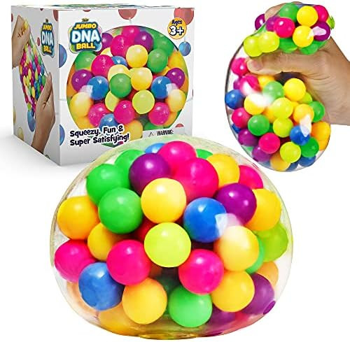 YoYa Toys The Original Jumbo DNA Ball | Colorful Fidget Squeezing Stress Relief Ball for Adults &... | Amazon (US)