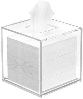 FEMELI Tissue Box Cover,Square Acrylic Tissues Paper Holder for Bathroom Bedroom Office,Clear | Amazon (US)