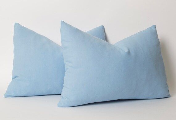 Blue Pillow Cover ANY SIZE Light Blue Pillow Cover Blue Pillow Cover Light Blue Pillow Blue Euro Sha | Etsy (US)