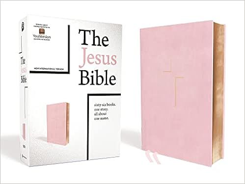 The Jesus Bible, NIV Edition, Leathersoft over Board, Pink, Comfort Print    Hardcover – Octobe... | Amazon (US)