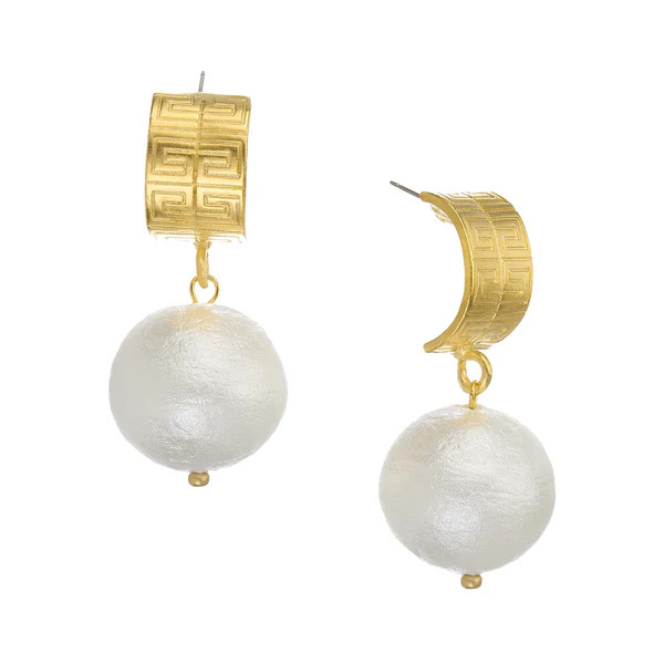 Lucille Cotton Pearl Earrings | Susan Shaw