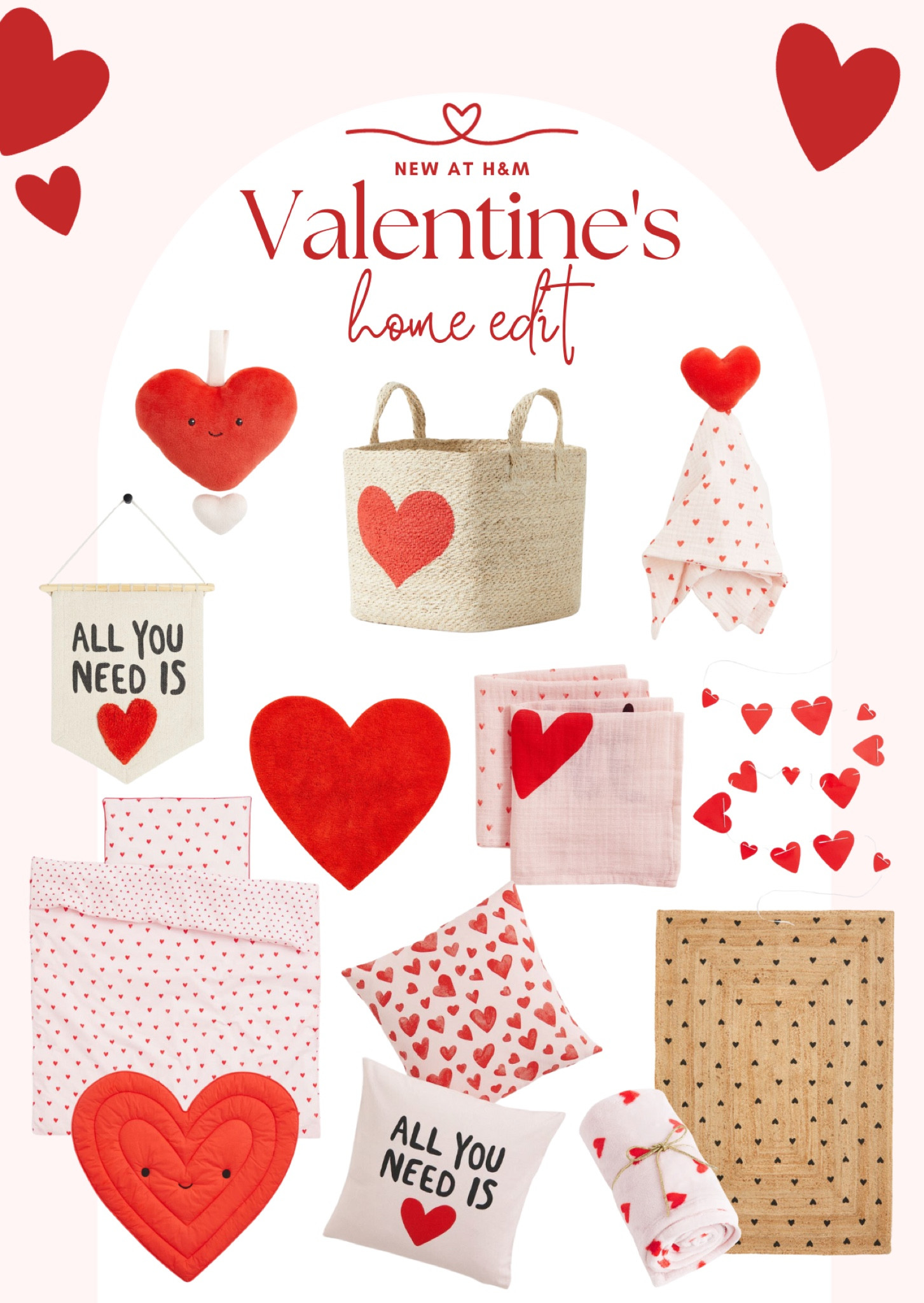 Valentines finds at H&M #valentinesday #valentines #vday #hearts #home #newfinds #holiday #holidayhome #holidaydecor #holidayaccessories #bedding #blanket #rug #basket #pillows #wallart

#LTKhome #LTKSeasonal #LTKHoliday