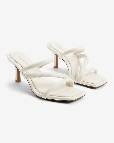 Twist Double Strap Heeled Mule Sandals | Express