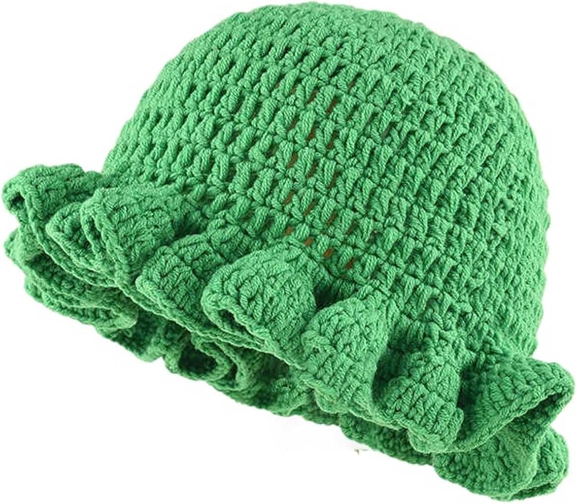 Crochet Bucket Hat Women Trendy Knit Floppy Cap Cute Boho Handmade Beanies Outdoor Boho Travel Fi... | Amazon (US)