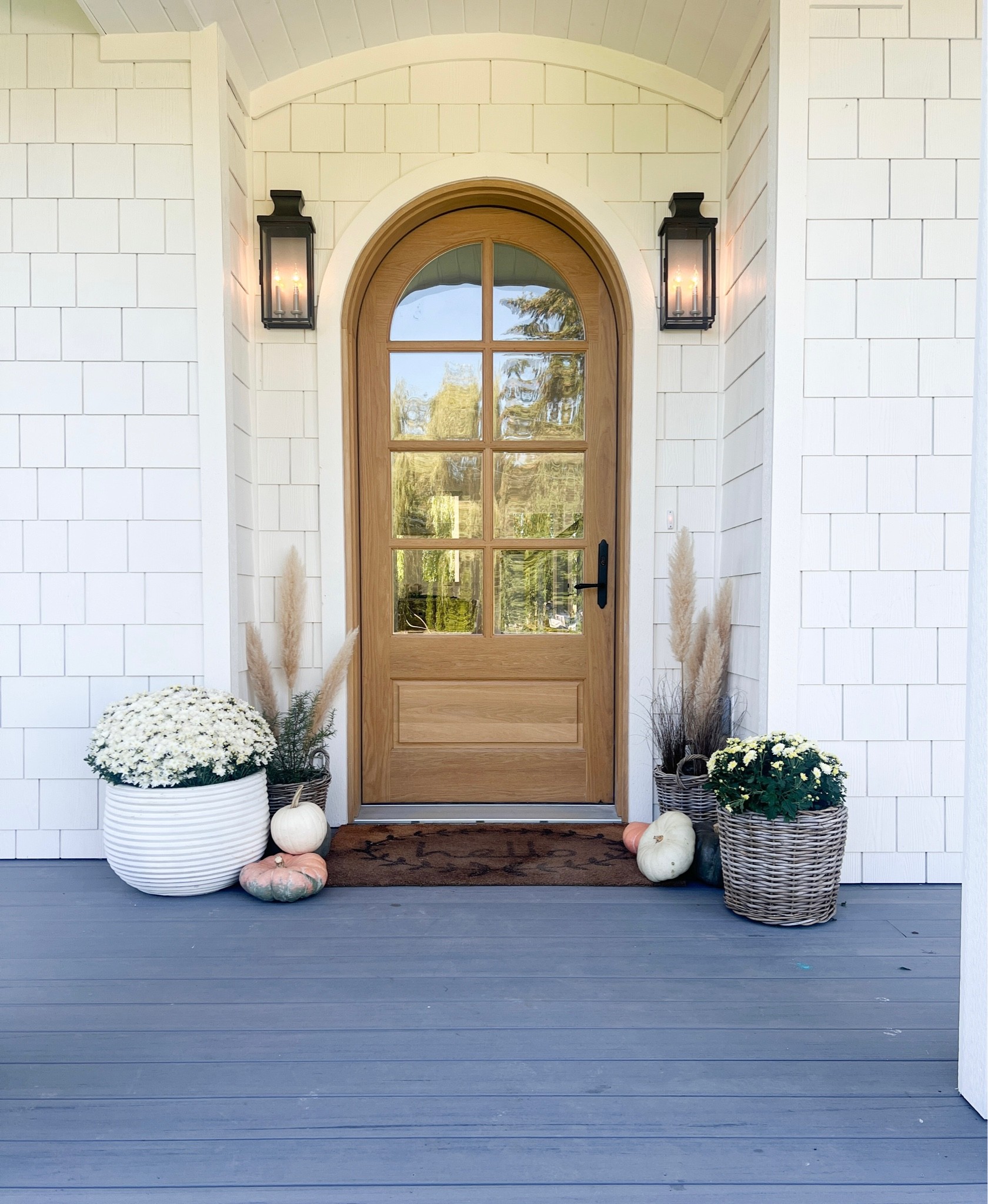 studio mcgee inspired front door, lantern shades, wicker baskets, hello door mat 

#LTKfamily #LTKSeasonal #LTKhome