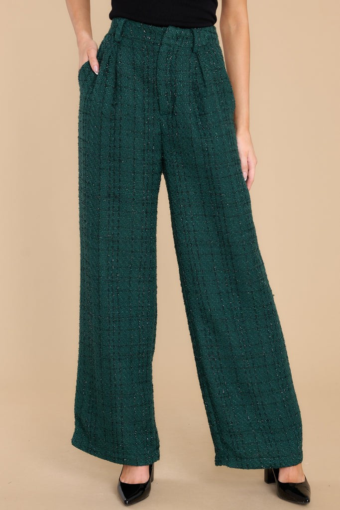 Glitter On The Streets Dark Green Pants | Red Dress 