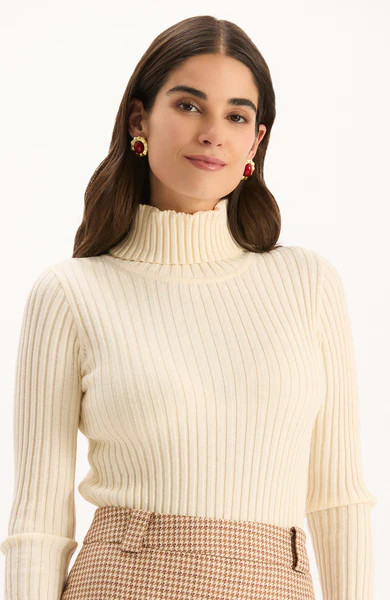 Cotton Cashmere Turtleneck - Vanilla | tyler boe
