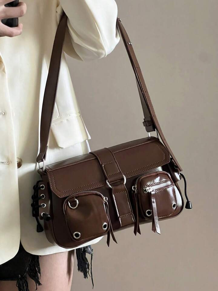 New Arrival Fashionable Versatile Cool Texture Leisure Crossbody Shoulder Bag With Multi-Pocket F... | SHEIN