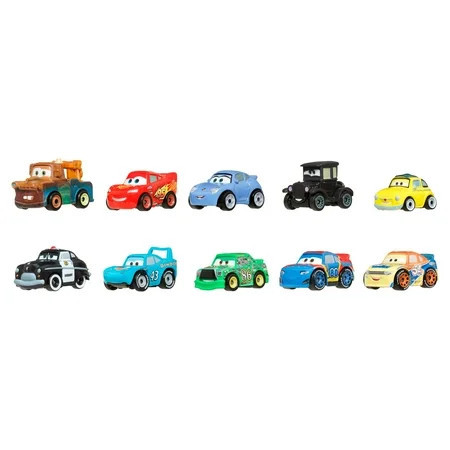 Disney and Pixar Cars Mini Racers 10-Pack, Set of 10 Toy Vehicles from the Movie (Styles May Vary) | Walmart (US)