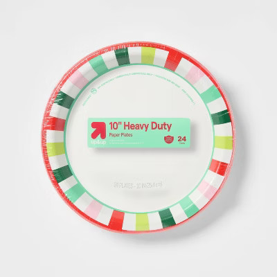 Holiday Disposable Plates - Brights Stripe - 10" - 24ct - up&up™ | Target