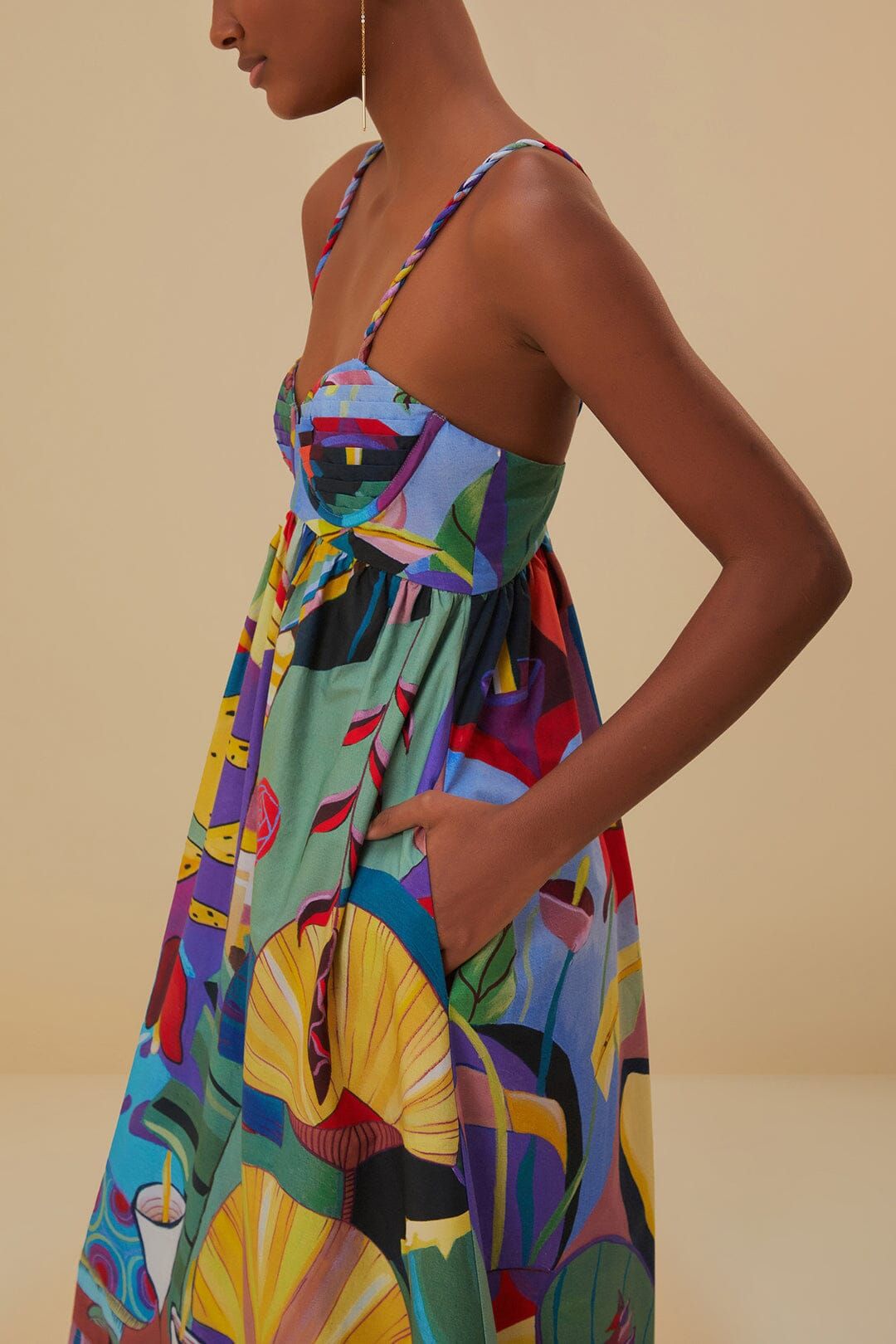 Tropical Scenario Sleeveless Maxi Dress | FarmRio