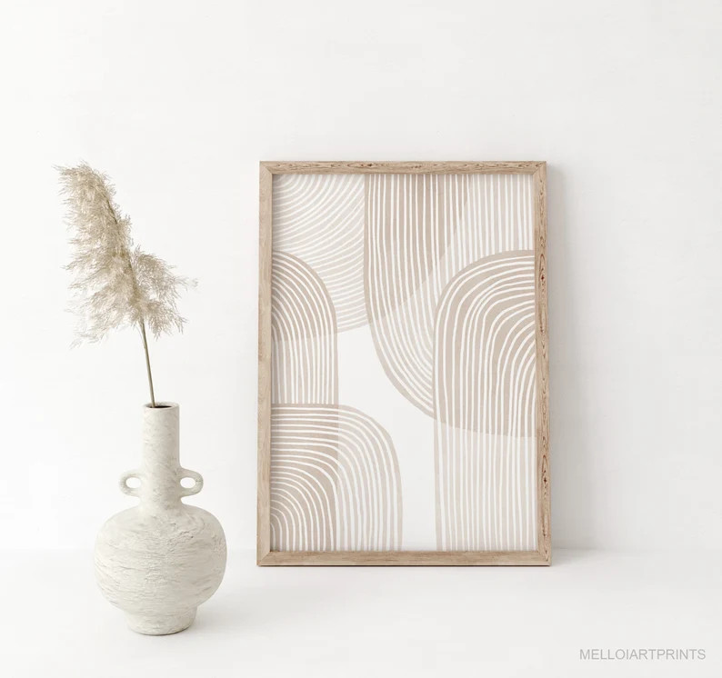 Beige Geometric Printable Wall Art Digital Print Neutral | Etsy | Etsy (US)