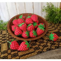 Fabric Strawberries Bowl Fillers Handmade Farmhouse Decor, Tiered Tray Decor Spring Summer Vintage Style Kitchen Decor | Etsy (US)