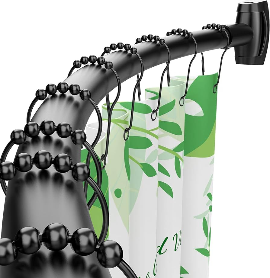 Bonpally Curved Shower Curtain Rod for Bathroom, 40-72 Inches Adjustable Curved Shower Rod, 0.9MM... | Amazon (US)