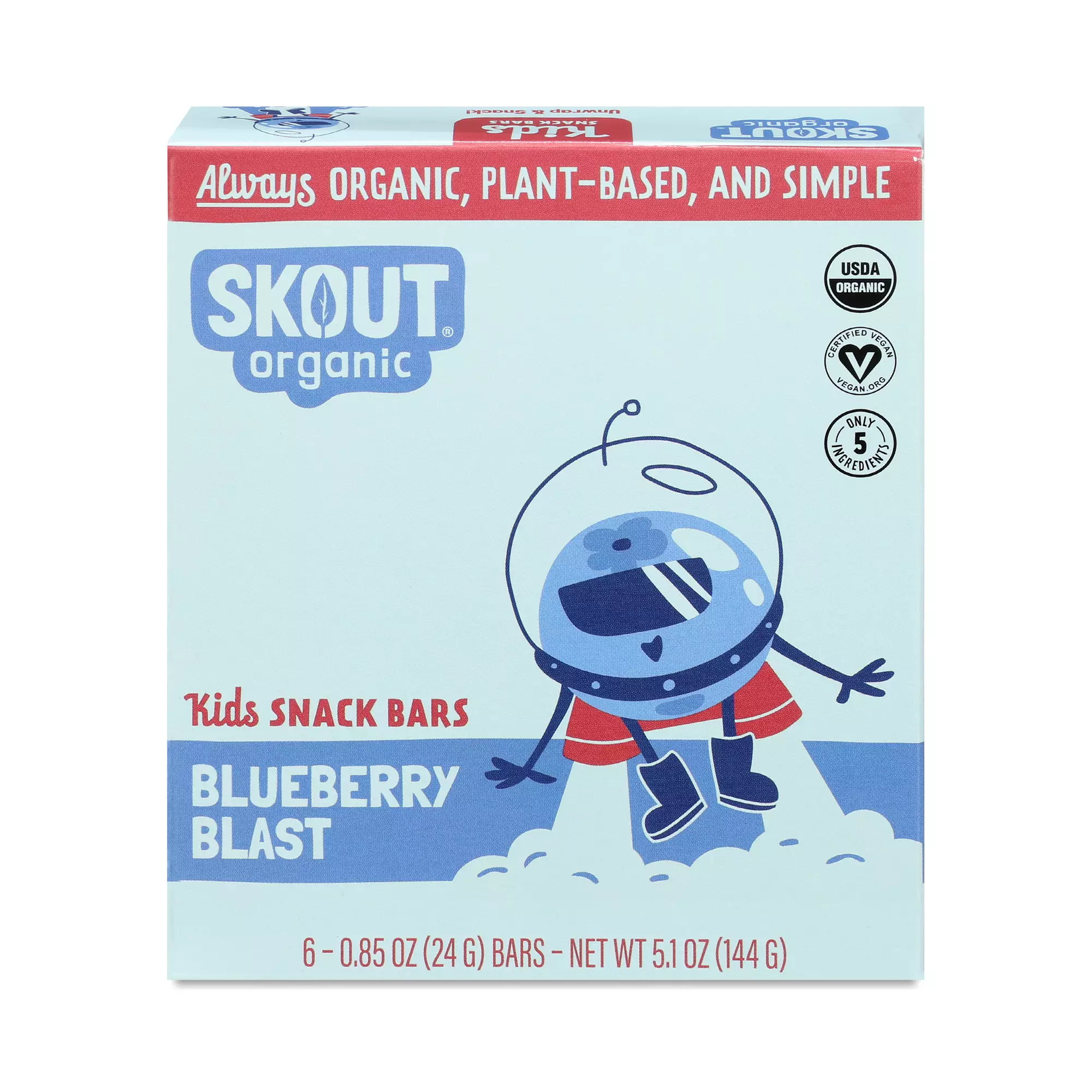 Skout Organic Kids Snack Bar, Blueberry Blast 6 bars (0.85 oz each) | Thrive Market