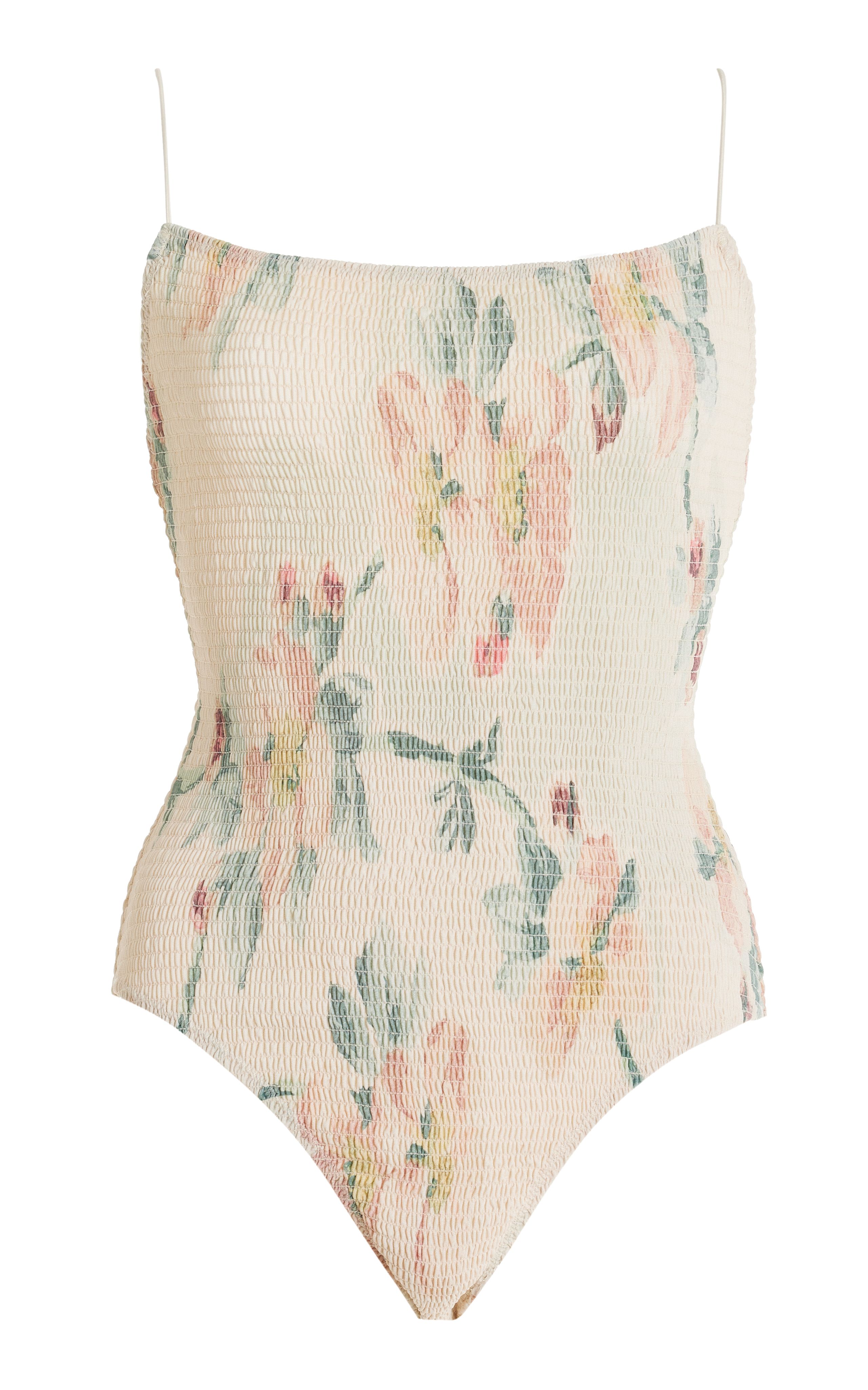 Smocked Floral One-Piece Swimsuit | Moda Operandi (Global)