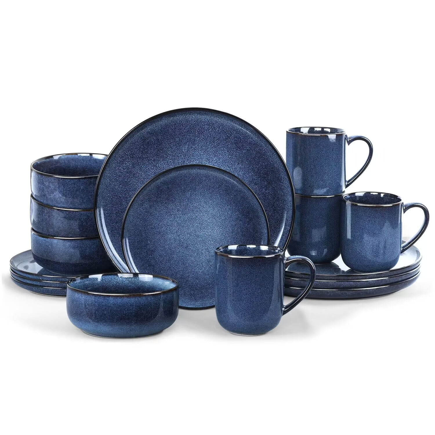 Vesteel Dinnerware Sets for 4, 16-Piece Stoneware Dish and Bowls Set, Handmade Reactive Glaze Cou... | Walmart (US)