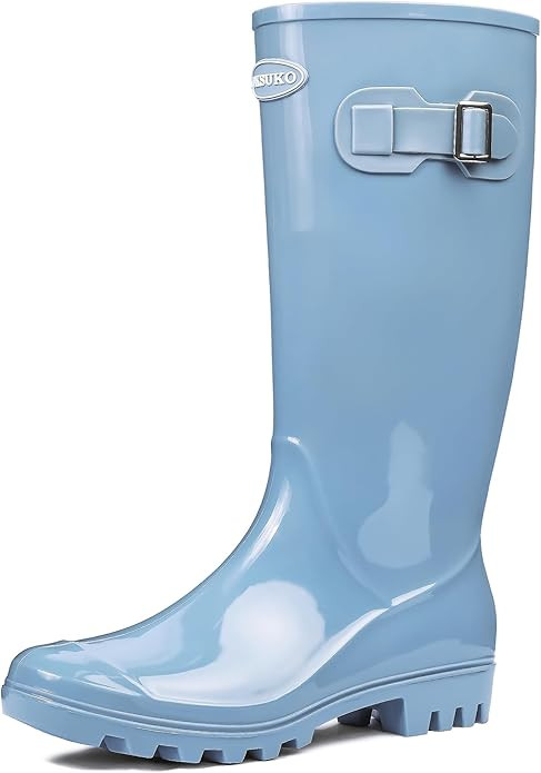 DKSUKO Women's Tall Rain Boots Garden Boots Waterproof Wellington Rubber Boots | Amazon (US)
