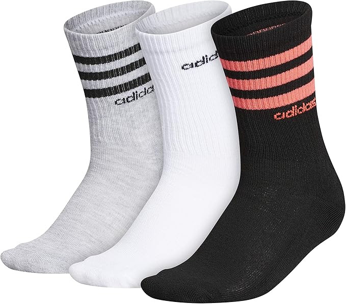 adidas womens 3-stripe Crew Socks (3-pair) | Amazon (US)