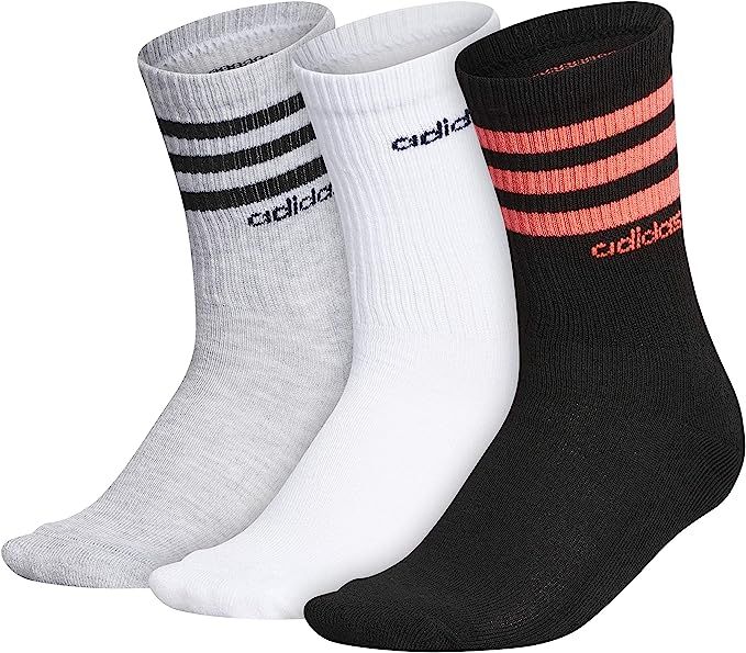 adidas womens 3-stripe Crew Socks (3-pair) | Amazon (US)