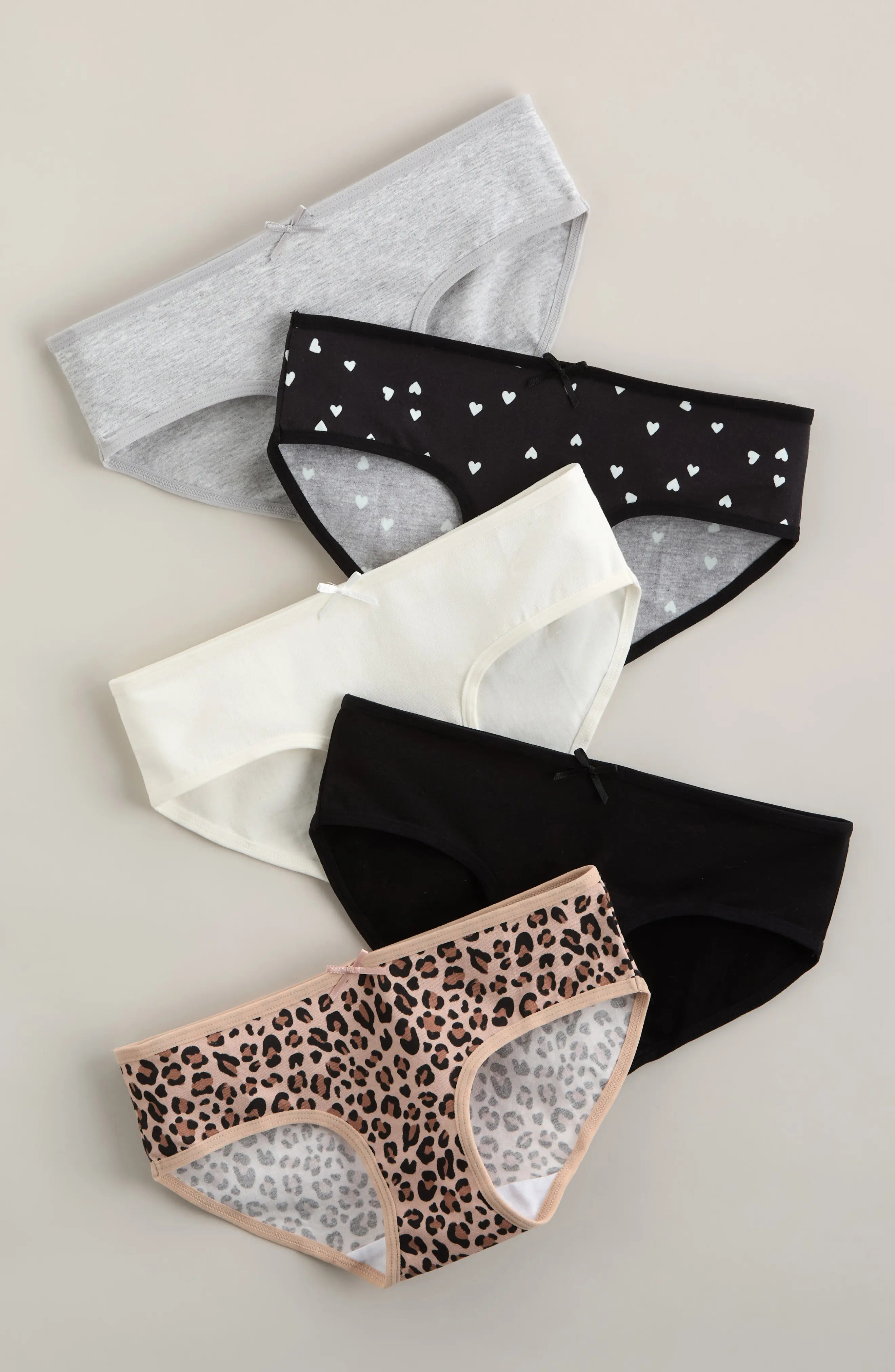 Kids' Assorted 5-Pack Stretch Cotton Hipster Briefs (Women) | Nordstrom | Nordstrom