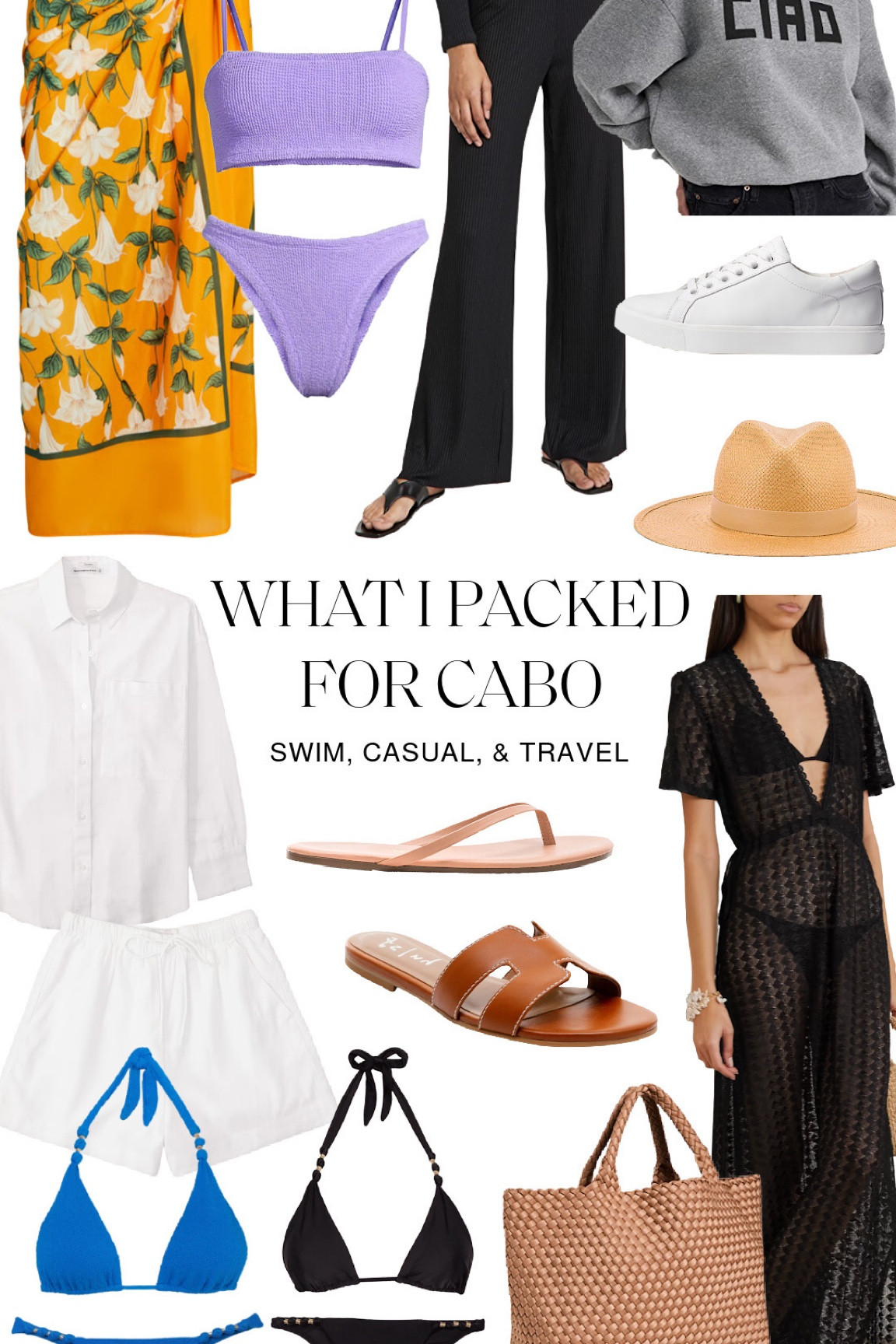 The swim and travel look I packed for our beach vacation! The Vix bikini pictured is my favorite because the quality and fit are amazing. I have it in two colors and wear size S in top and bottoms. The Abercrombie linen set pictured comes in more colors and is a great affordable option for poolside or exploring, but the investment coverup on the right is a stunner you’ll have for years.

#LTKSeasonal #LTKtravel #LTKswim