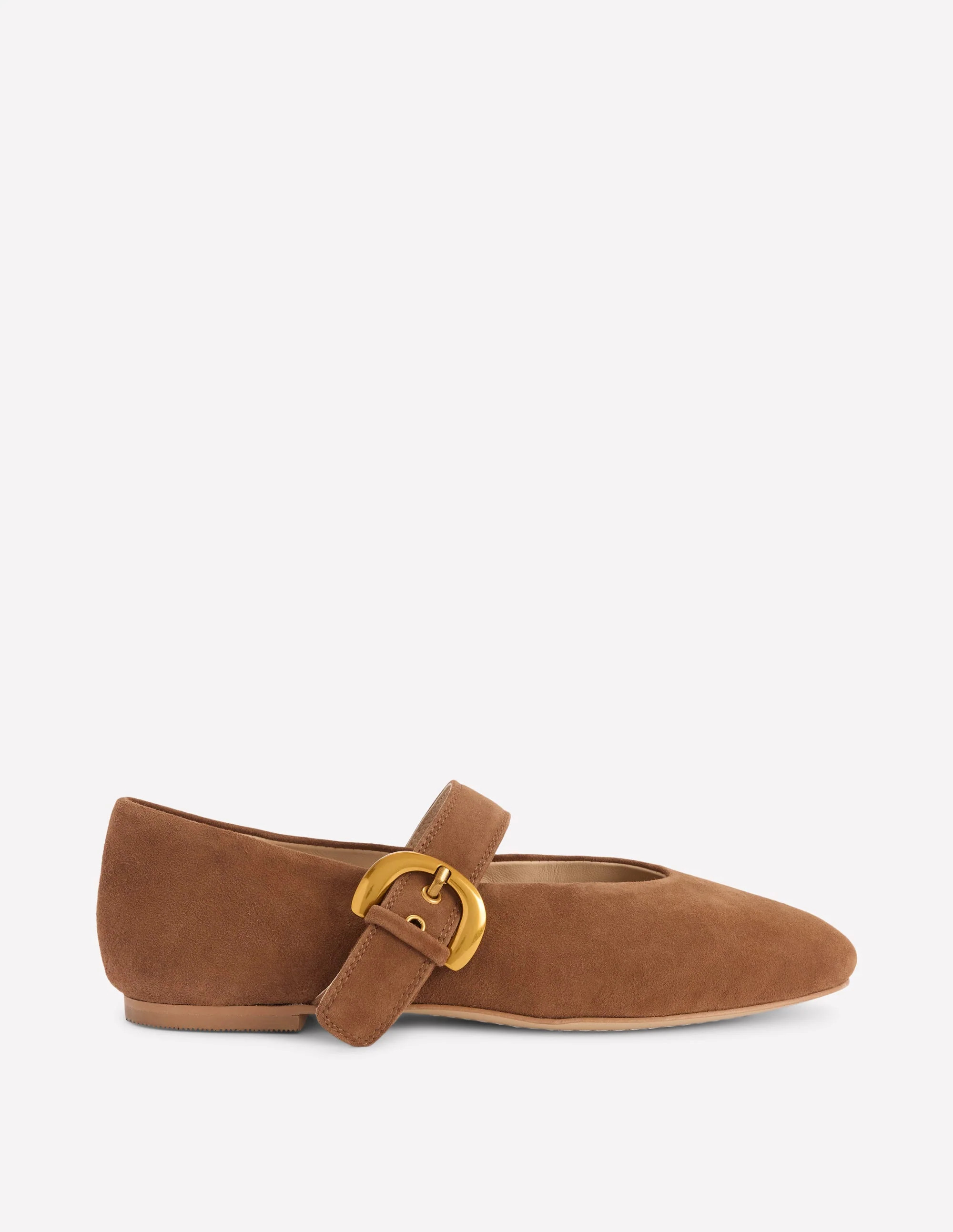 Kylie Flat Buckle Mary Janes-Raw Umber | Boden DE