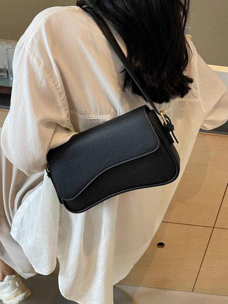 Fashionable Casual Versatile Minimalist Solid Color Shoulder Bag | SHEIN