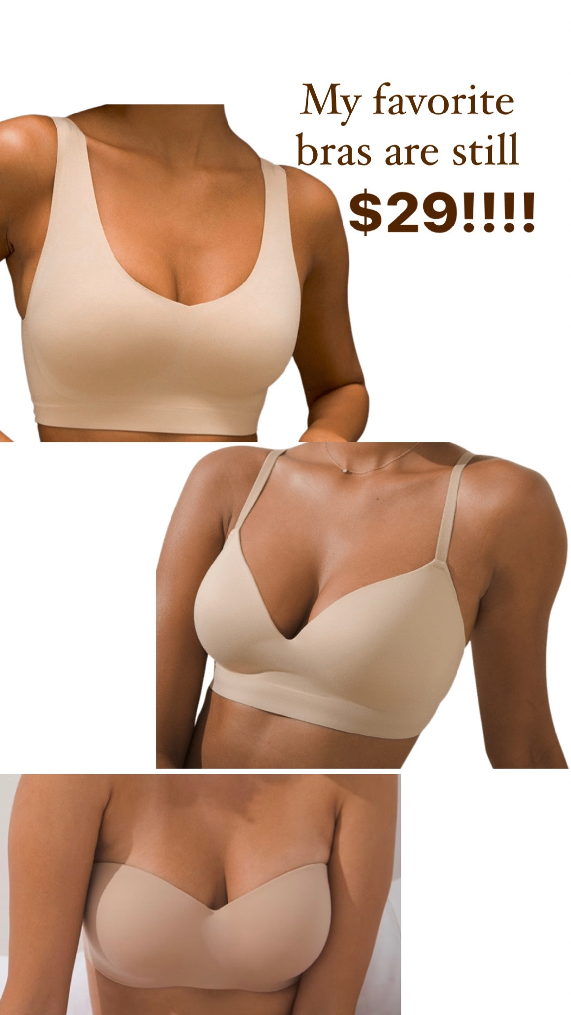 Shade warm amber doesn’t show through white clothing. I wear a small in the bralette. The strapless cups run a little bigger so if in between go down  

#LTKcurves #LTKsalealert #LTKfit