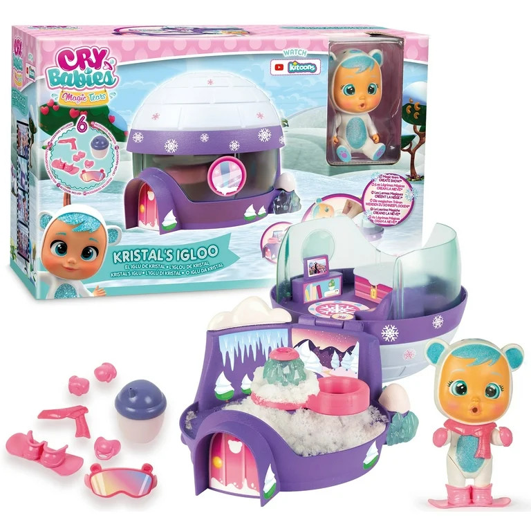 Cry Babies Magic Tears Kristal's Igloo Doll Playset, 8 Pieces | Walmart (US)