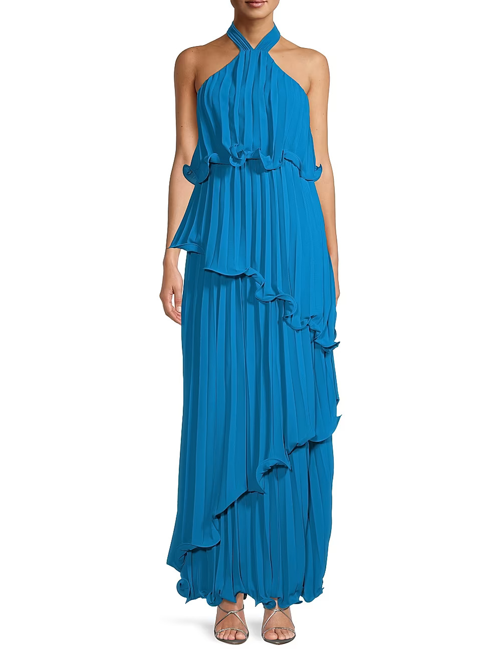 Pleated Georgette Halter Gown | Saks Fifth Avenue