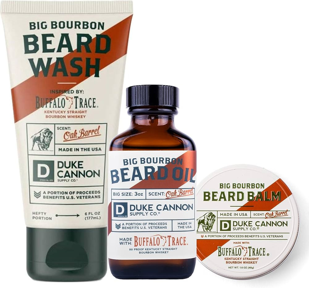 Duke Cannon Supply Co. Big Bourbon Beard Care Collection for Men Made w/ Buffalo Trace (Charred O... | Amazon (US)