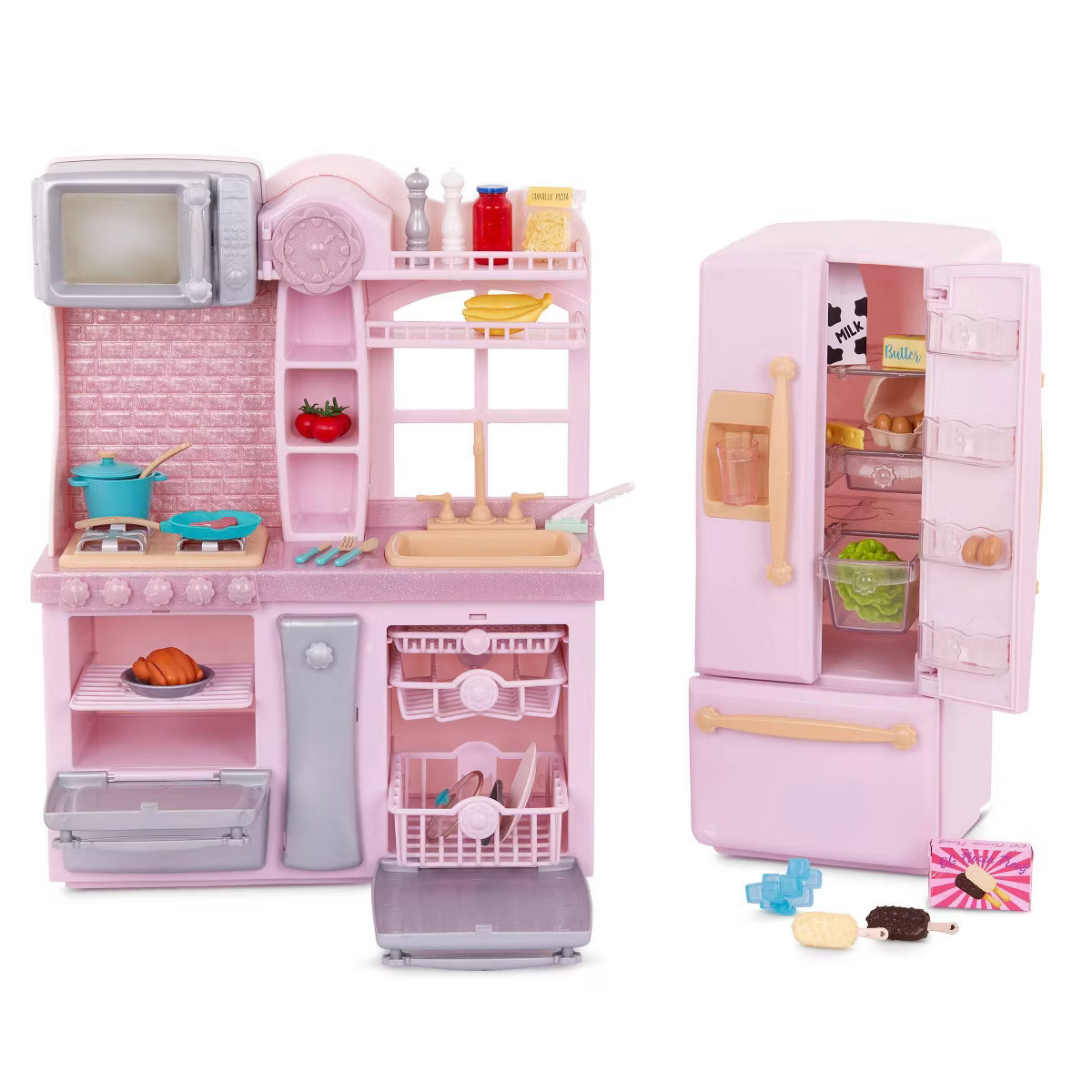 Our Generation Light-Pink Gourmet Kitchen & Play Food Accessory Set for 18" Dolls | Target