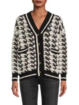 Houndstooth Button Sweater | Saks Fifth Avenue OFF 5TH