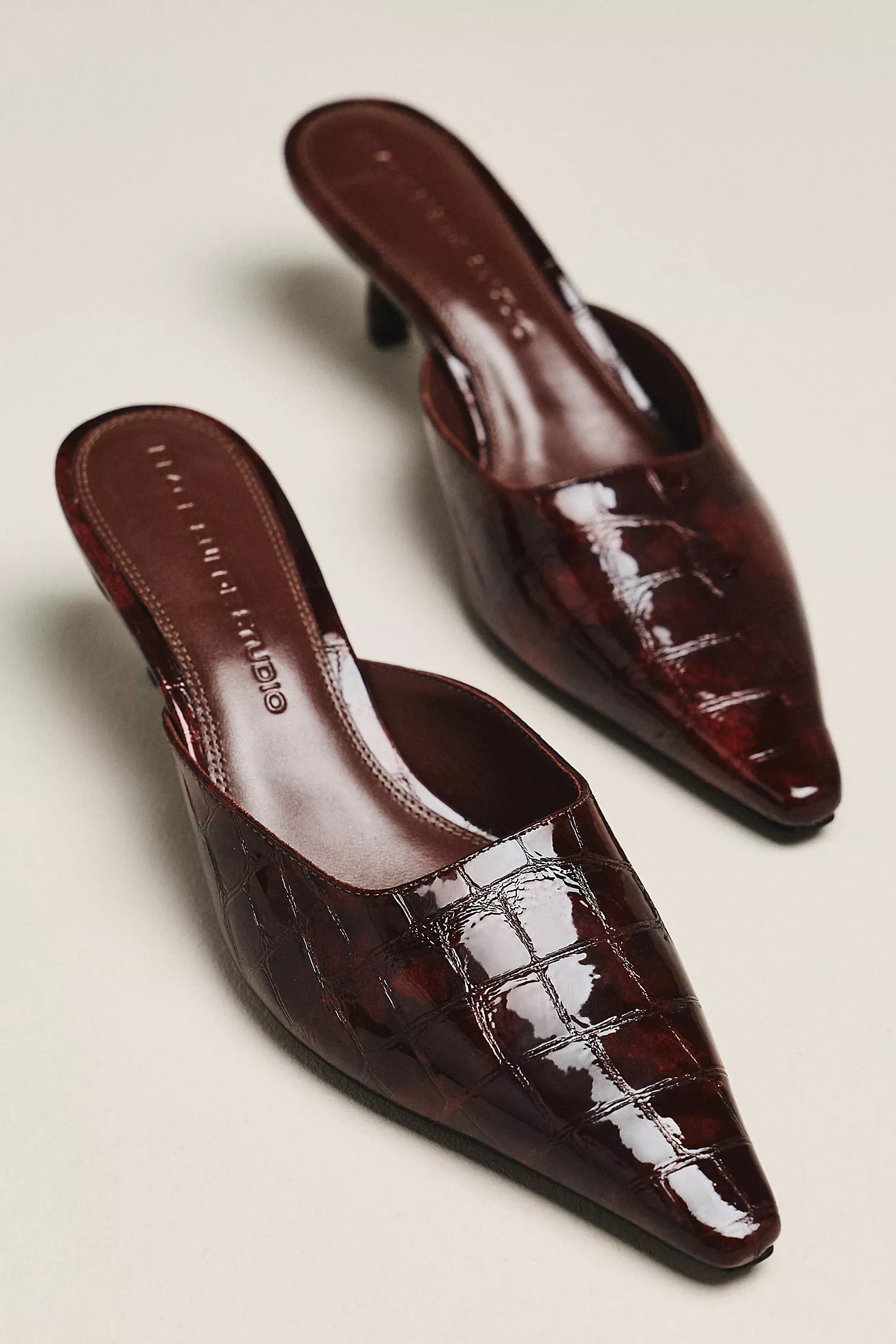 Black Suede Studio Riley 50 Kitten Heel Mules | Anthropologie (US)
