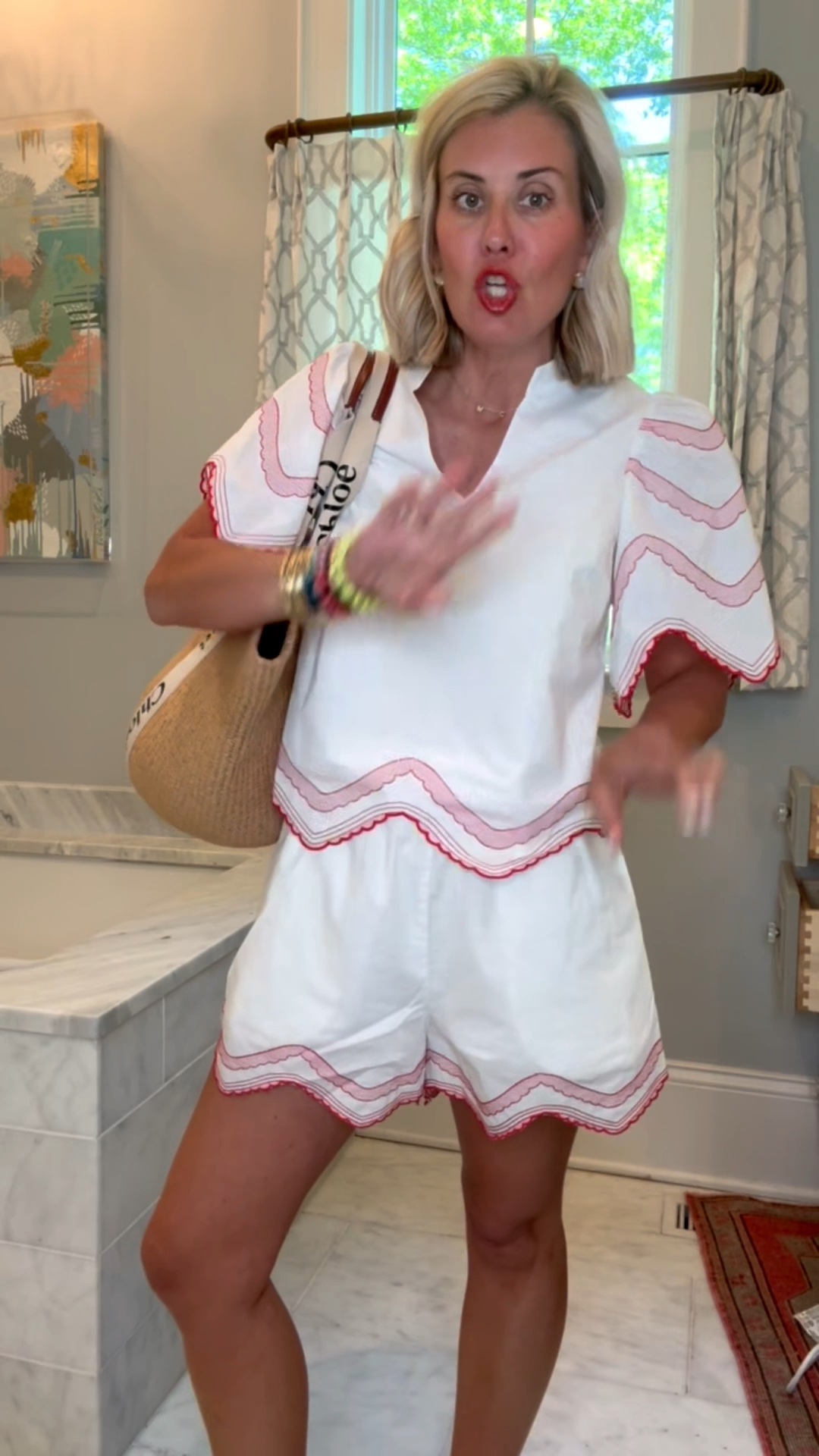 Have you ever seen a cuter set? I have this in the navy & the pink dress and I’m obsessed.
Top - xs
Shorts - small
Sandal- 38.5 (1/2 size up) 

#LTKdayinmylife #LTKootd #LTKgrwm