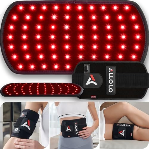 ALLOLO Red Light Therapy for Body, 3-in-1 LED Bead Red Light Therapy Belt with Timer Remote Control, 12.6"*6.3" 660nm&850nm Infrared Light Therapy for Body Back Waist Shoulder Knee Joint (Corded) | Amazon (US)