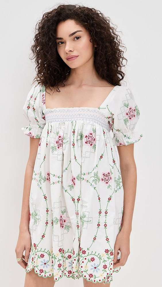 Damson Madder Lulu Rose Embroidery Mini Dress | Shopbop | Shopbop