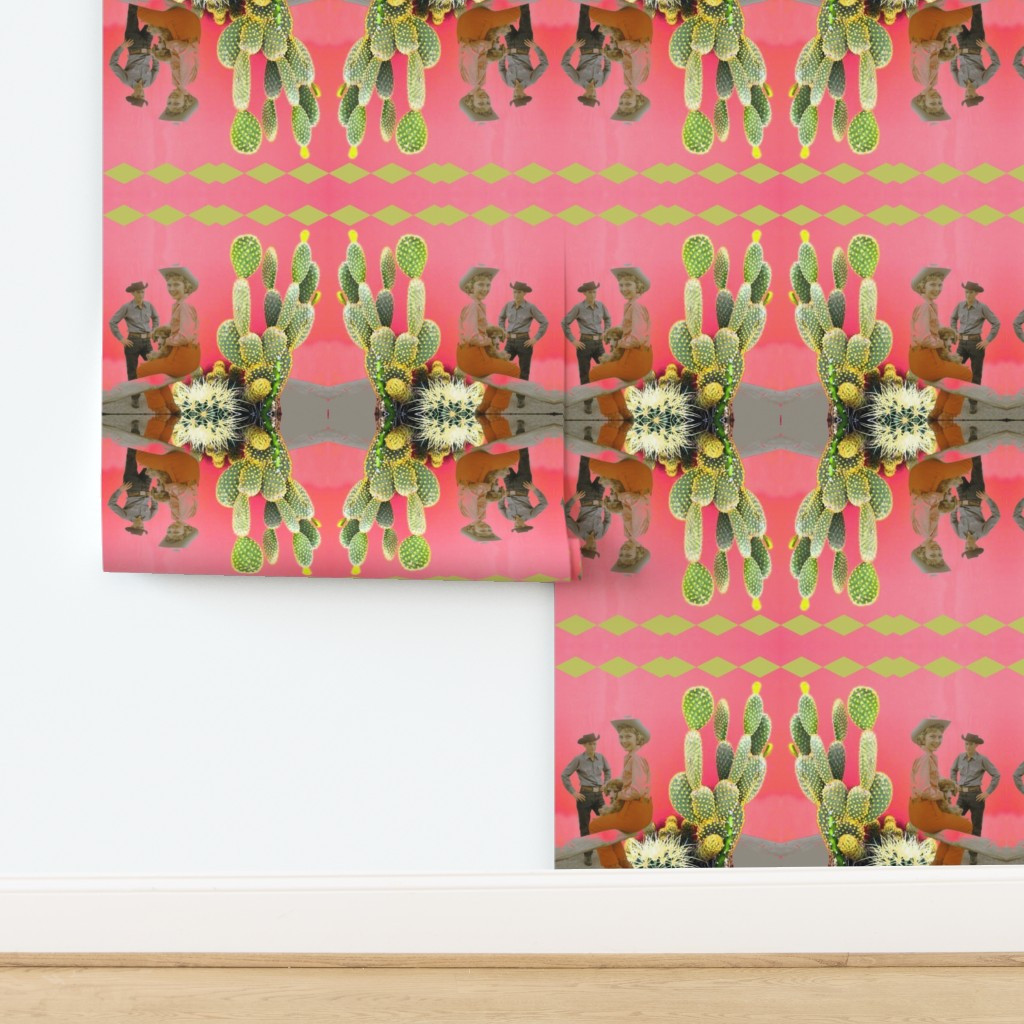 Western Cacti Hot Pink Wallpaper bynovelatelier | Spoonflower