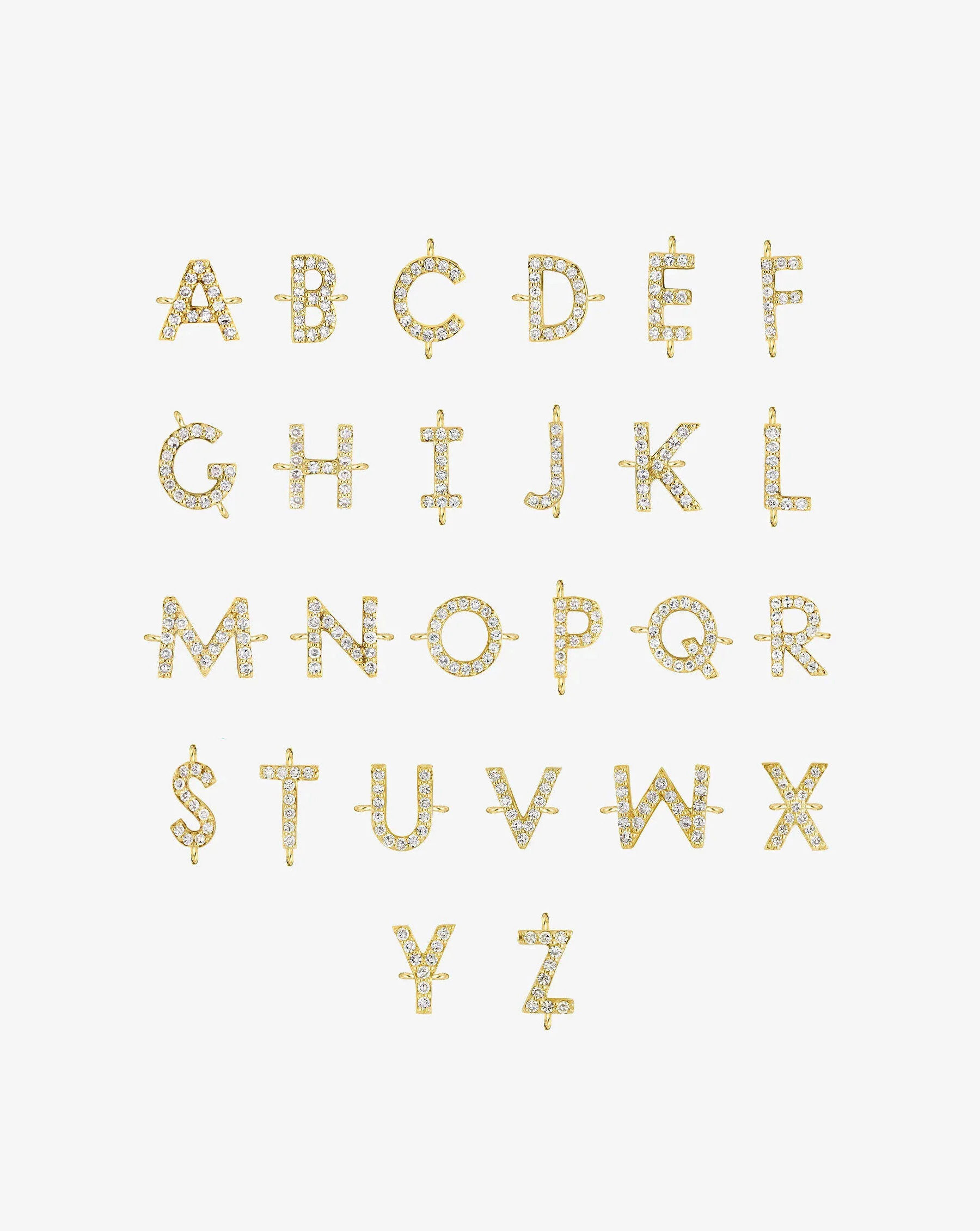 Diamond Initial Bracelet - 14k Yellow Gold / C | Ring Concierge