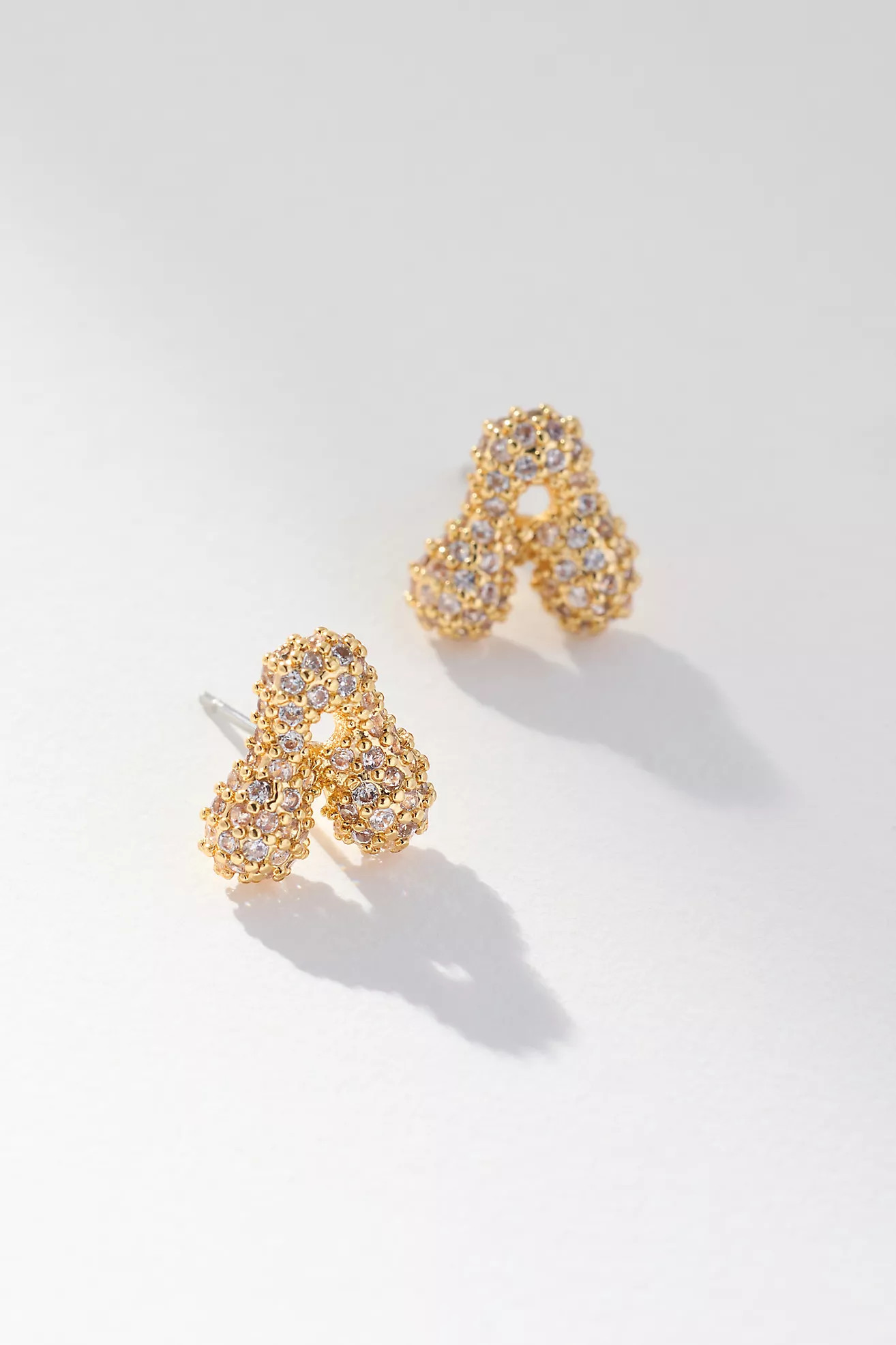 Pavé Bubble Letter Monogram Earrings | Anthropologie (US)