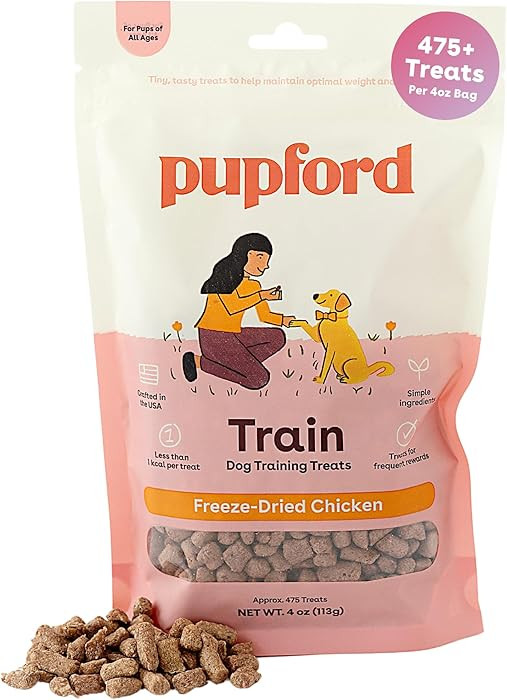 Pupford Freeze Dried Training Treats for Dogs & Puppies, 475+ Two Ingredient Bites (Chicken, 4 oz... | Amazon (US)