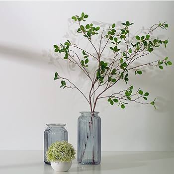 MARTINE MALL 3pcs Artificial Eucalyptus Green Branches Artificial Ficus Branches Leaf Spray Faux ... | Amazon (US)