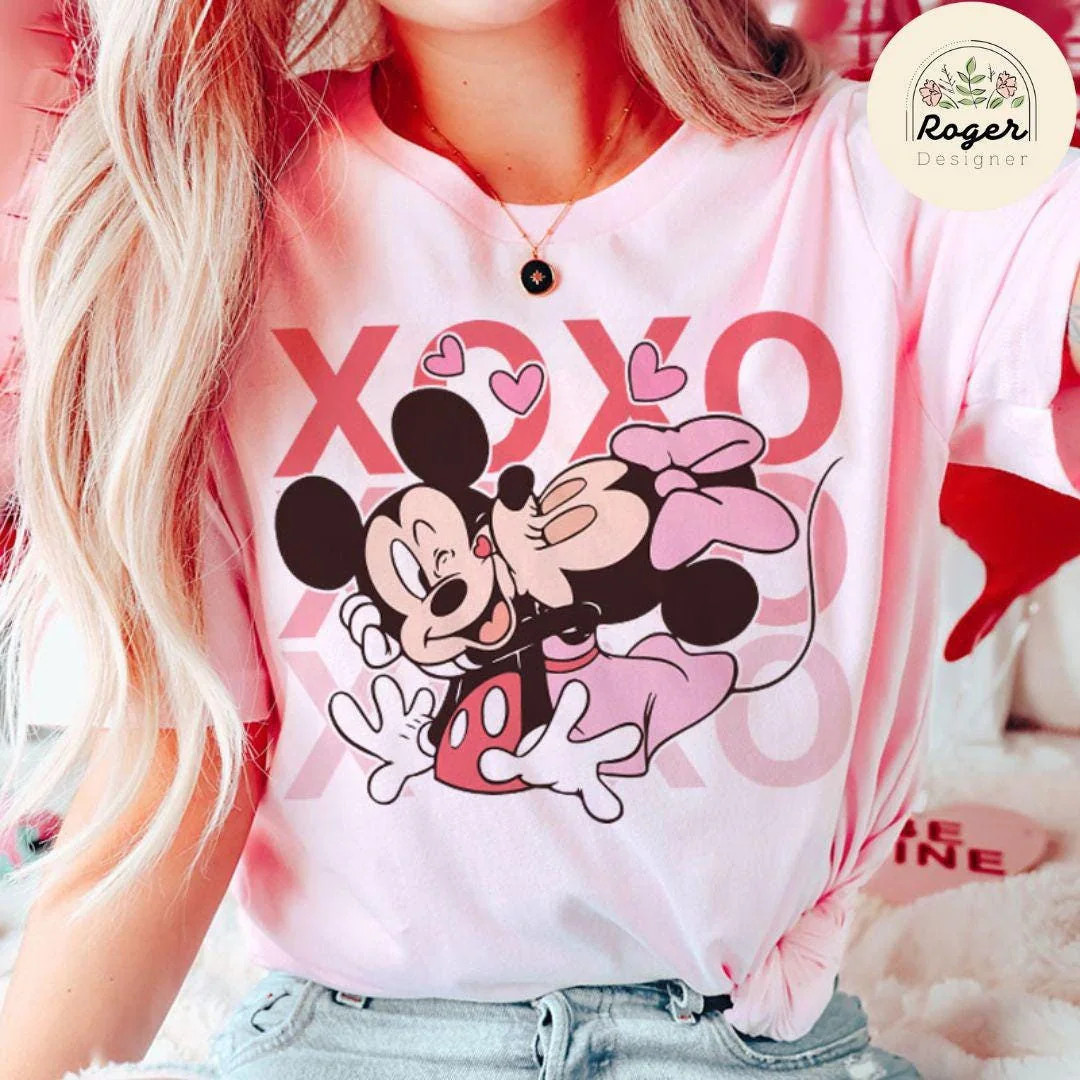 Mickey Minnie XOXO Love Hearts Disney Valentine Shirt, Happy Valentine's Day, WDW Disneyland Coup... | Etsy (US)