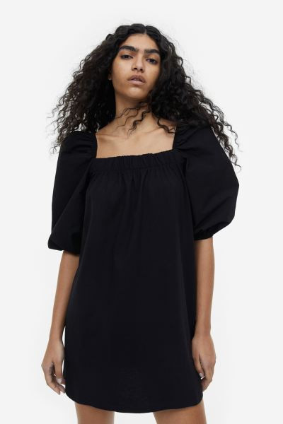 Puff-sleeved Cotton Dress | H&M (US + CA)