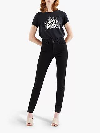 Levi's 310 Shaping Super Skinny Jeans, Black Squared | John Lewis (UK)