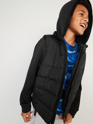 Gender-Neutral Techie Fleece Hybrid Hoodie Zip-Front Jacket for Kids | Old Navy (US)