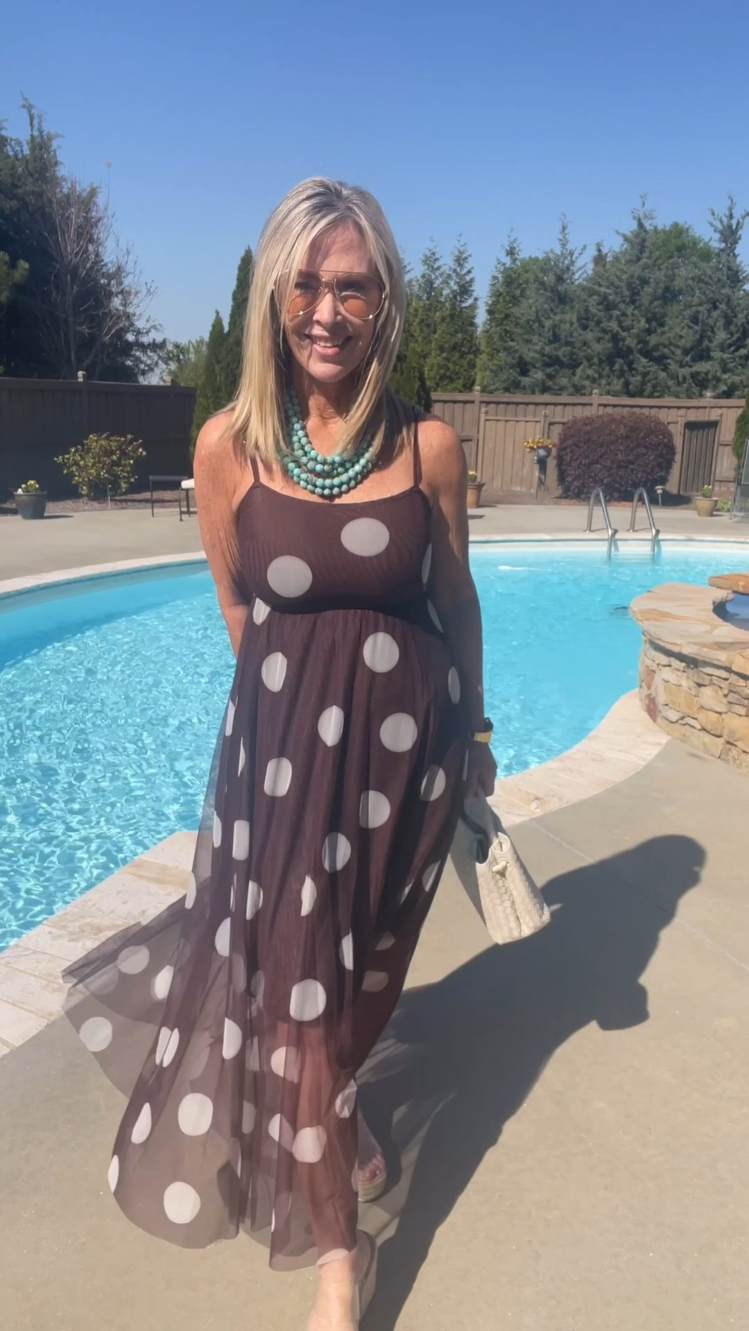 Crazy about this fun brown polka dot dress. Has lining with a mesh overlay. 

#LTKgrwm #LTKdayinmylife